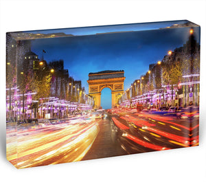 Arc de triomphe Paris city at sunset Acrylic Block - Canvas Art Rocks - 1
