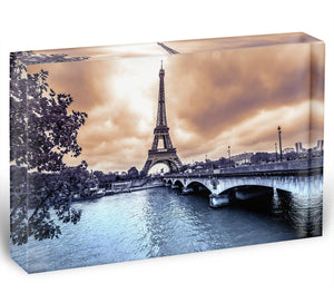 Eiffel Tower from Seine Acrylic Block - Canvas Art Rocks - 1