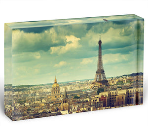 Eiffel tower Paris France Acrylic Block - Canvas Art Rocks - 1