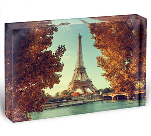 Eiffel tower in autumn time Acrylic Block - Canvas Art Rocks - 1