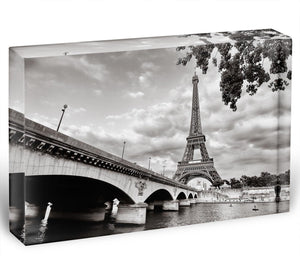 Eiffel tower view from Seine river Acrylic Block - Canvas Art Rocks - 1