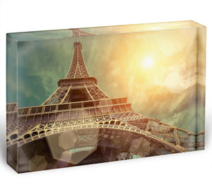 The Eiffel tower under sun light Acrylic Block - Canvas Art Rocks - 1